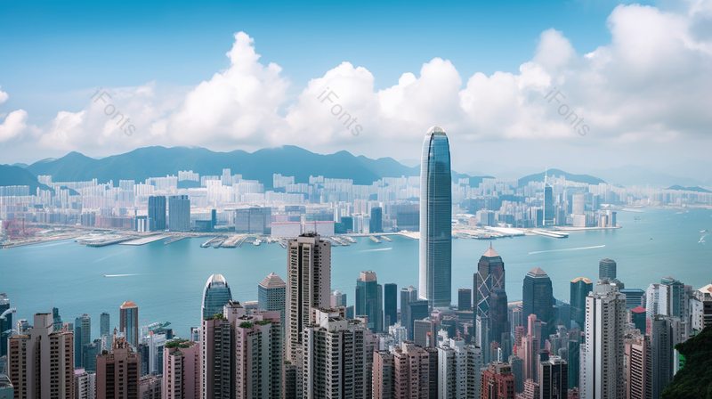 香港城市全景高楼林立摩天大楼俯视摄影图,高清,摄影图,摄影图片,图片大全,摄影图免费下载